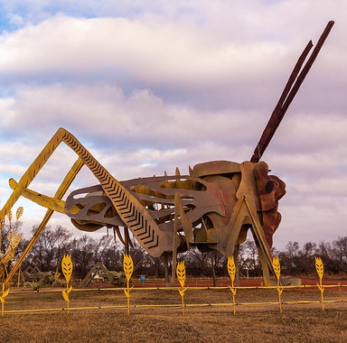 Grasshopper sculpture on the Enchanted Highway