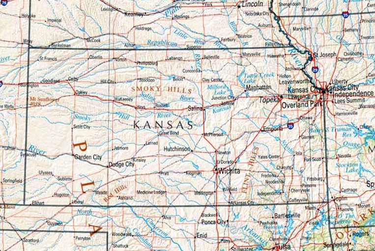 A map of Kansas