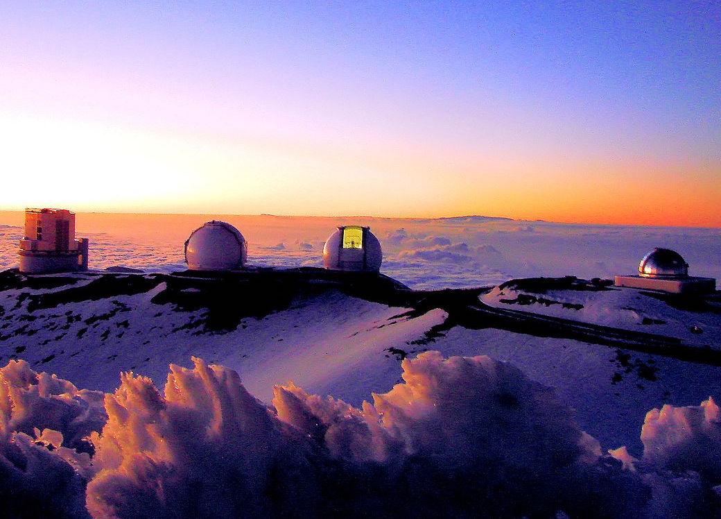 Mauna Kea Observatory in the snow