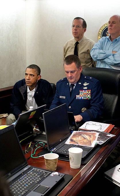 Obama follows the mission against bin Laden, May 2011