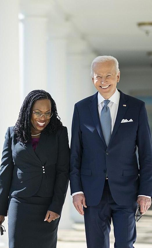 Judge Ketanji Brown Jackson with Biden in February 2022