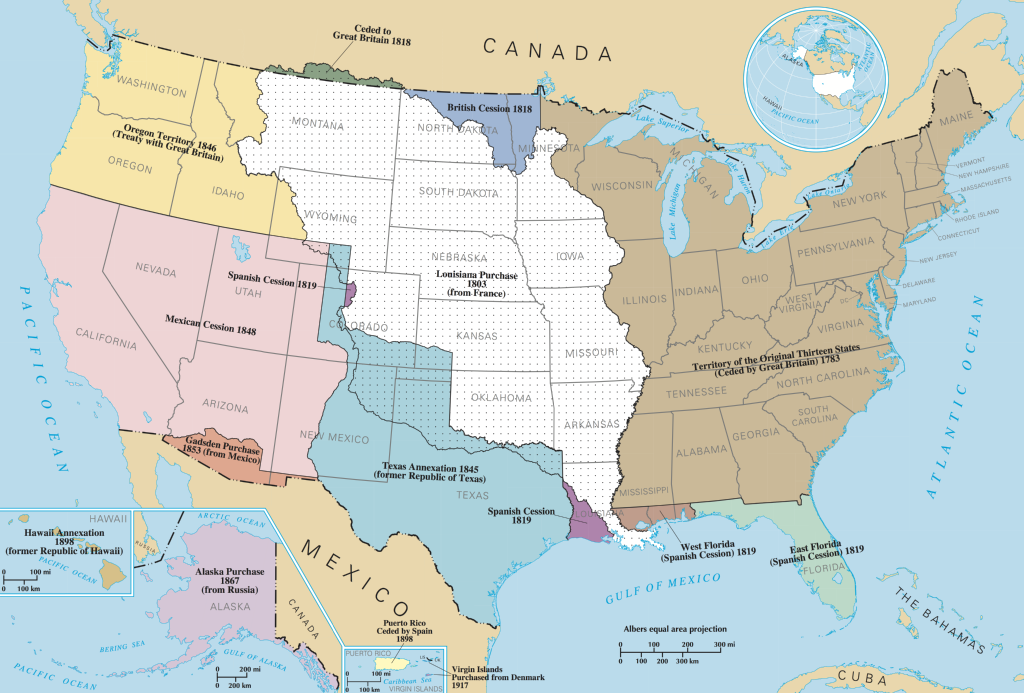 A map showing the expansion of the United States