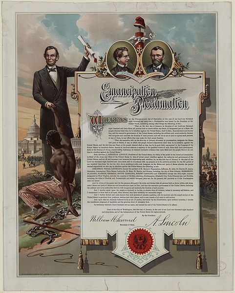 A copy of the Emancipation Proclamation of 1863