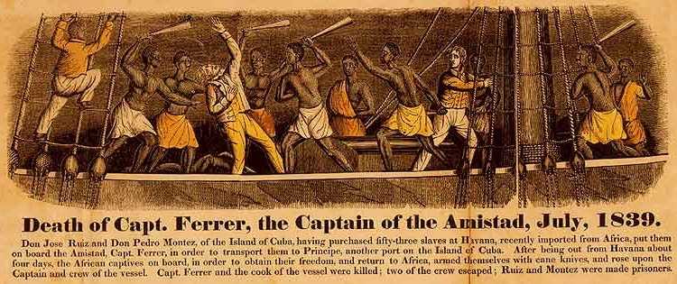 1840 illustration depicting the Amistad revolt