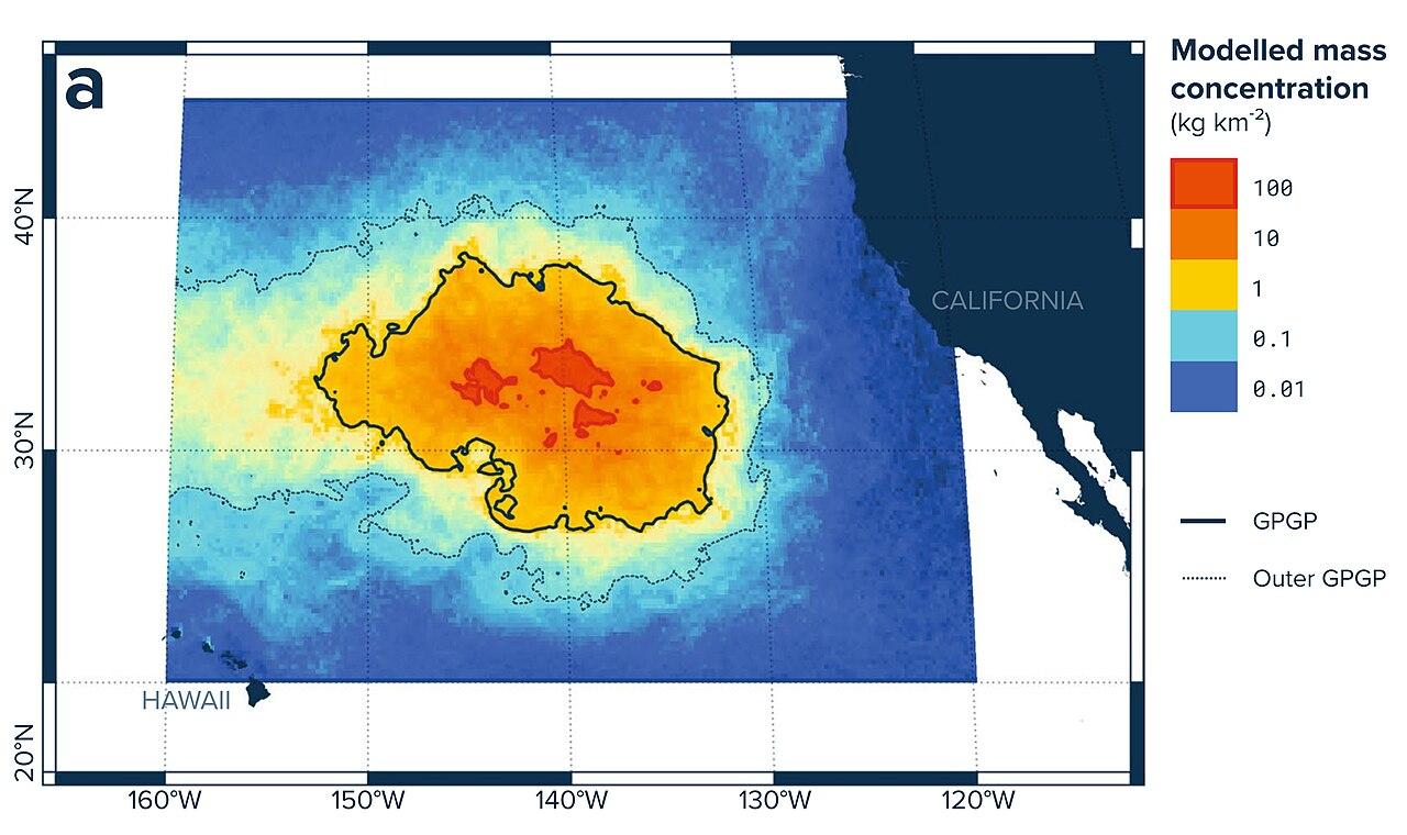 Map of the Great Pacific Garbage Patch (GPGP) in 2017