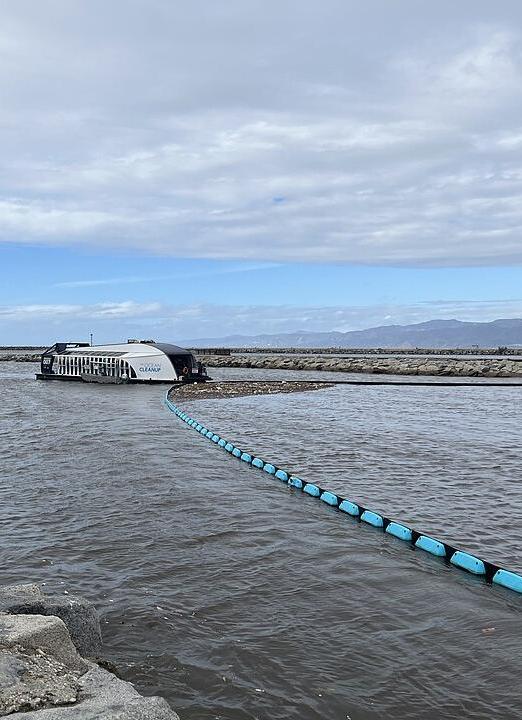 Ocean Cleanup interceptor at Los Angeles, California