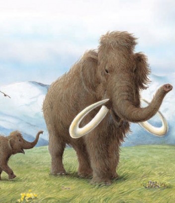 A woolly mammoth on the mammoth steppe