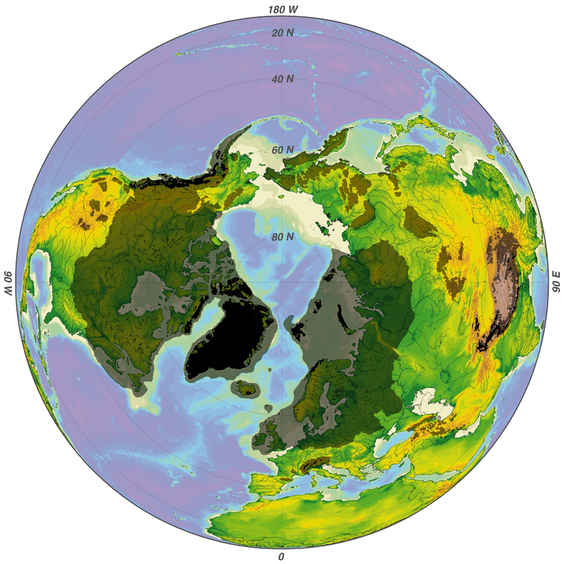 Extent of ice sheets during the Last Glacial Maximum