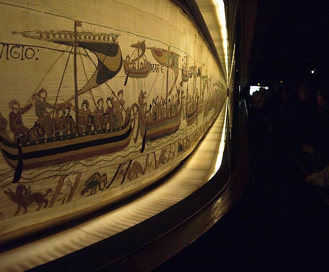The Bayeux Tapestry on display at its museum