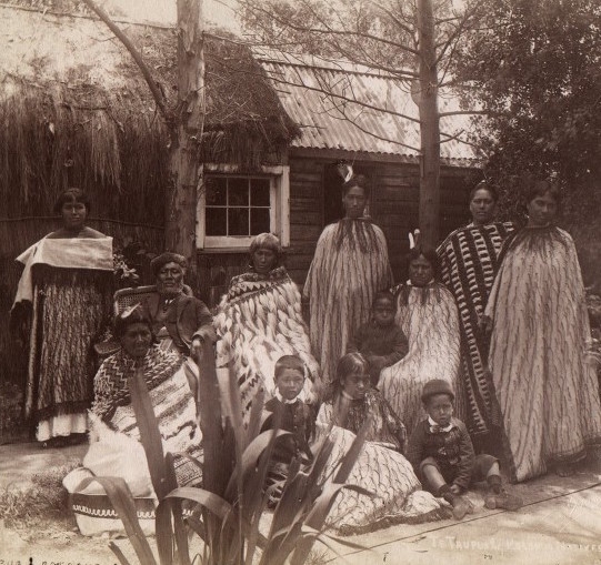 Maori family, photographed in the 1880s