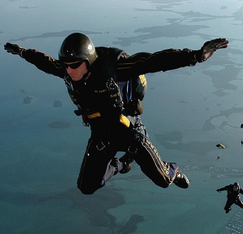 A skydiver in free fall