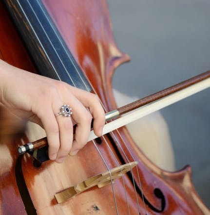 Playing a cello
