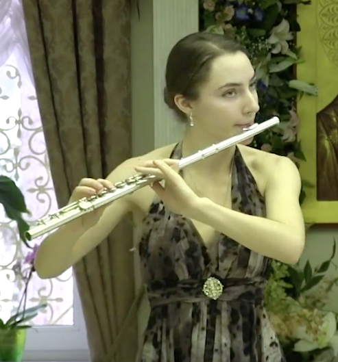Playing the flute