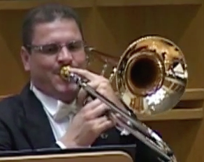 Playing the trombone