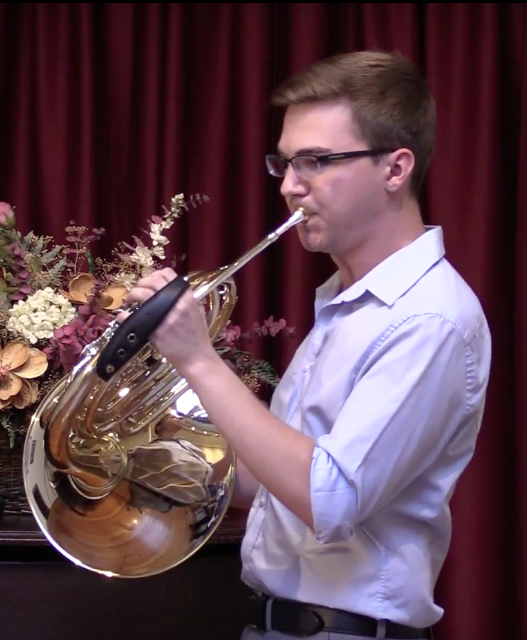 Playing the horn