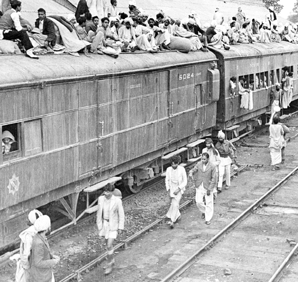 A refugee train following the partition of India, 1947