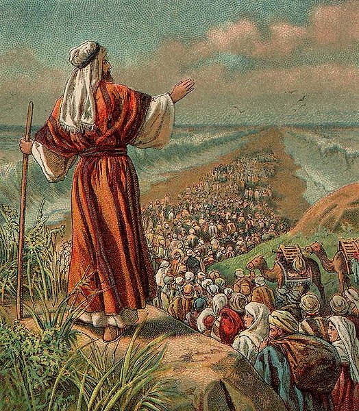 Moses leads his people in the Exodus