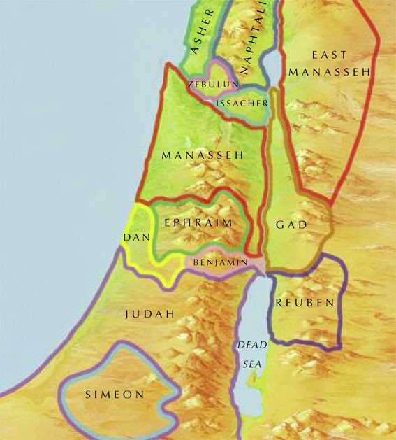 A map of the Twelve Tribes
