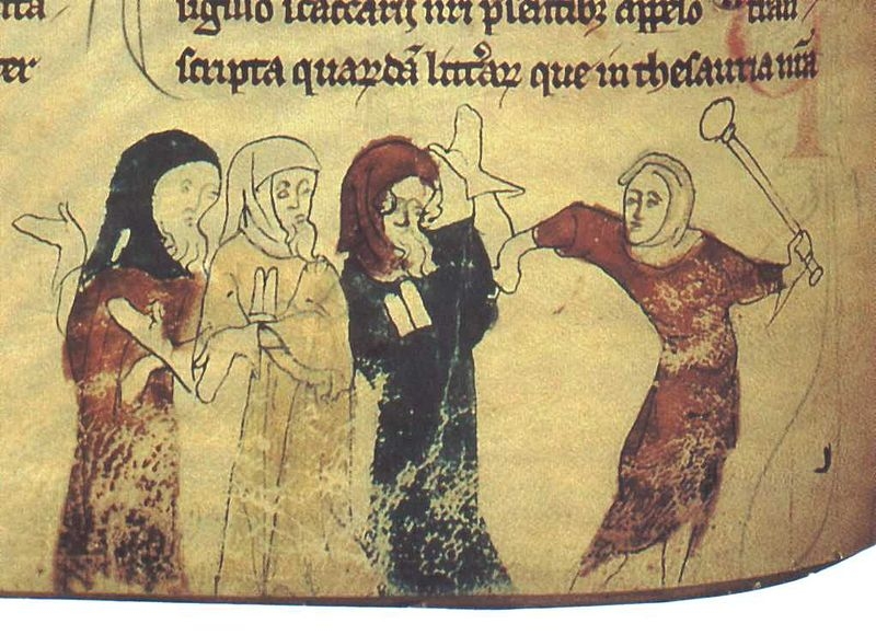 Jews being persecuted (13th-century illustration)