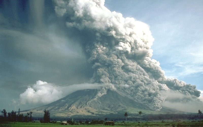 An explosive volcanic eruption