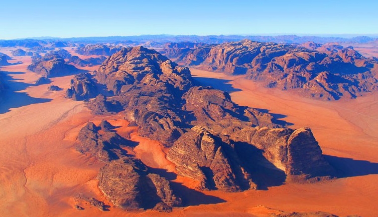 Wadis in the desert of Jordan