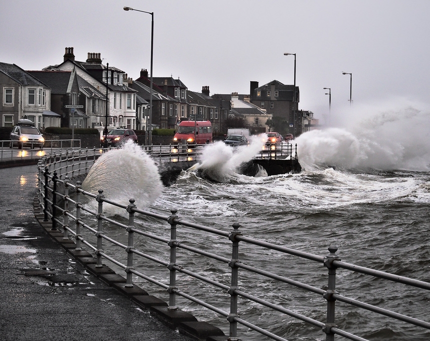 The seafront on a windy day