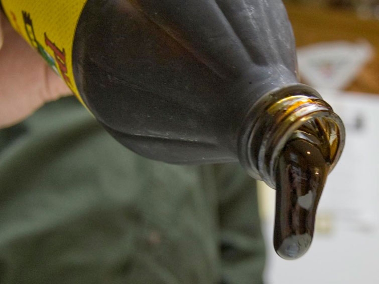 Molasses, a highly viscous liquid