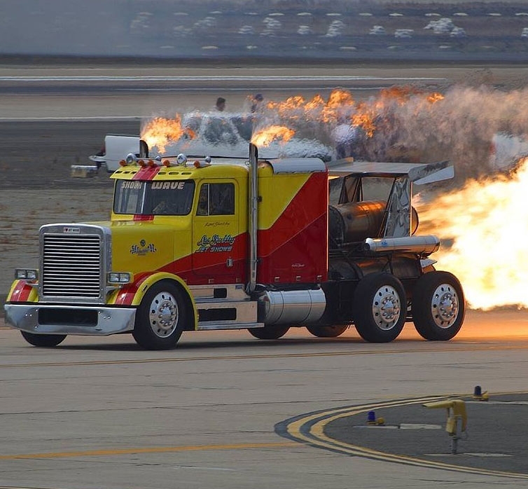 A jet-propelled truck