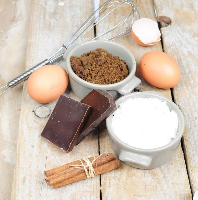 A cake’s ingredients before baking