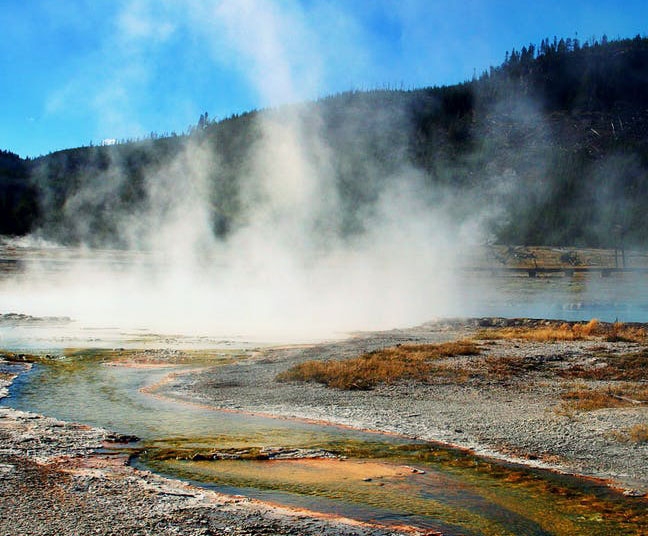 Boiling water at a hot spring.