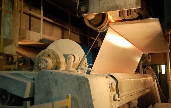The dryer at a paper mill