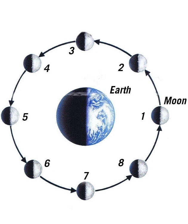The Moon in orbit round the Earth