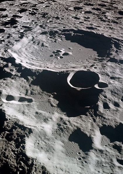 A photo of craters in the moon