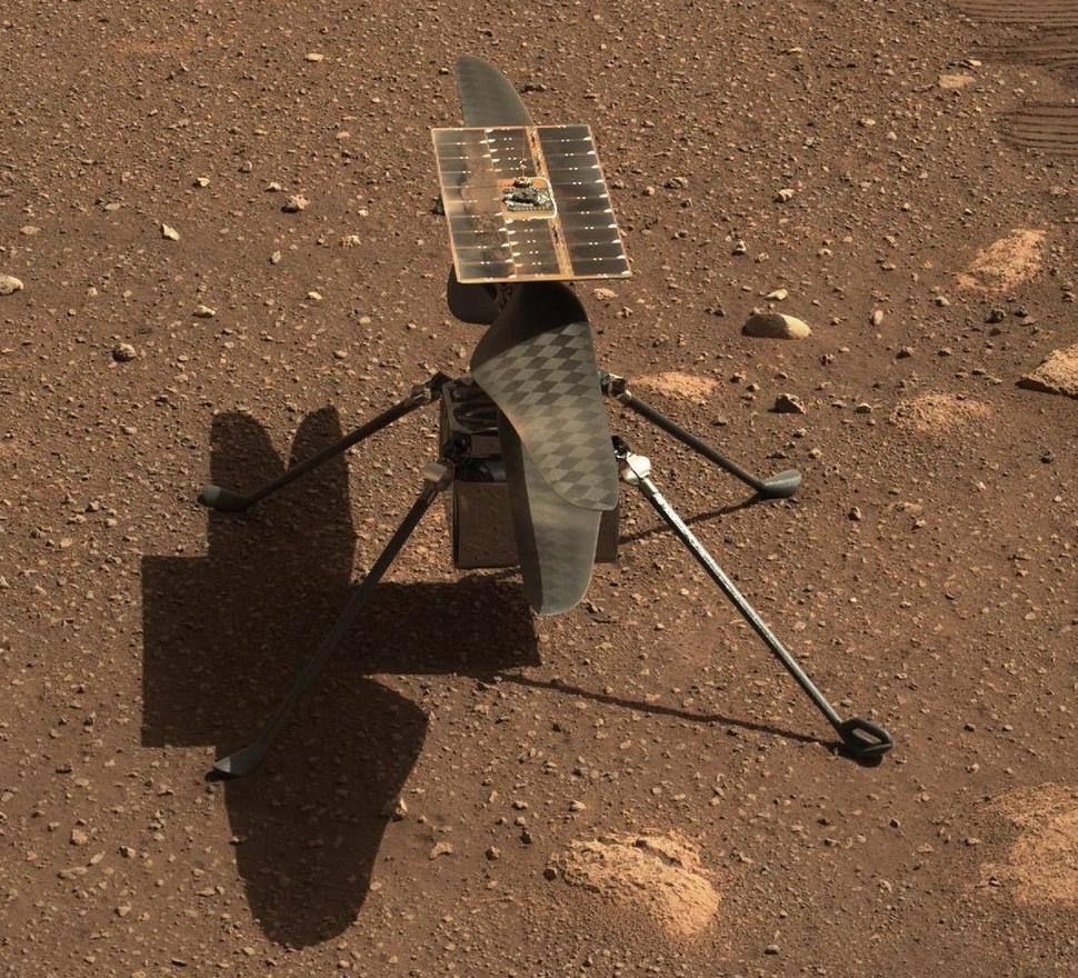 Ingenuity mini-helicopter on the surface of Mars