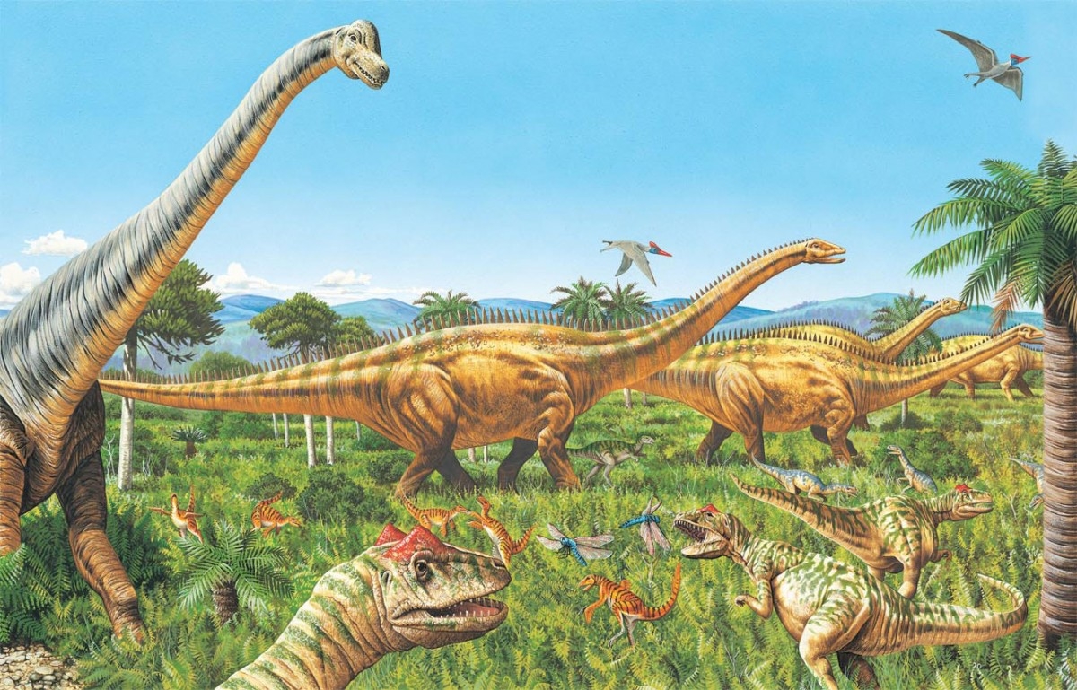 Brachiosaurus (left) and Diplodocus