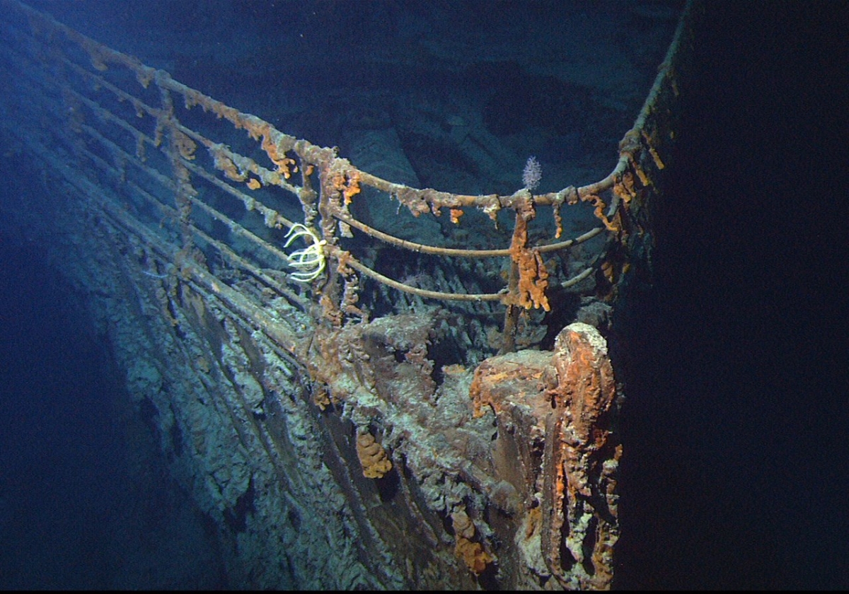 The bow of the wrecked Titanic, 2004