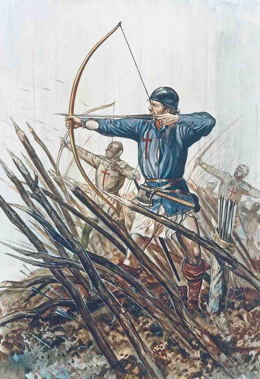 English archers at the Battle of Agincourt