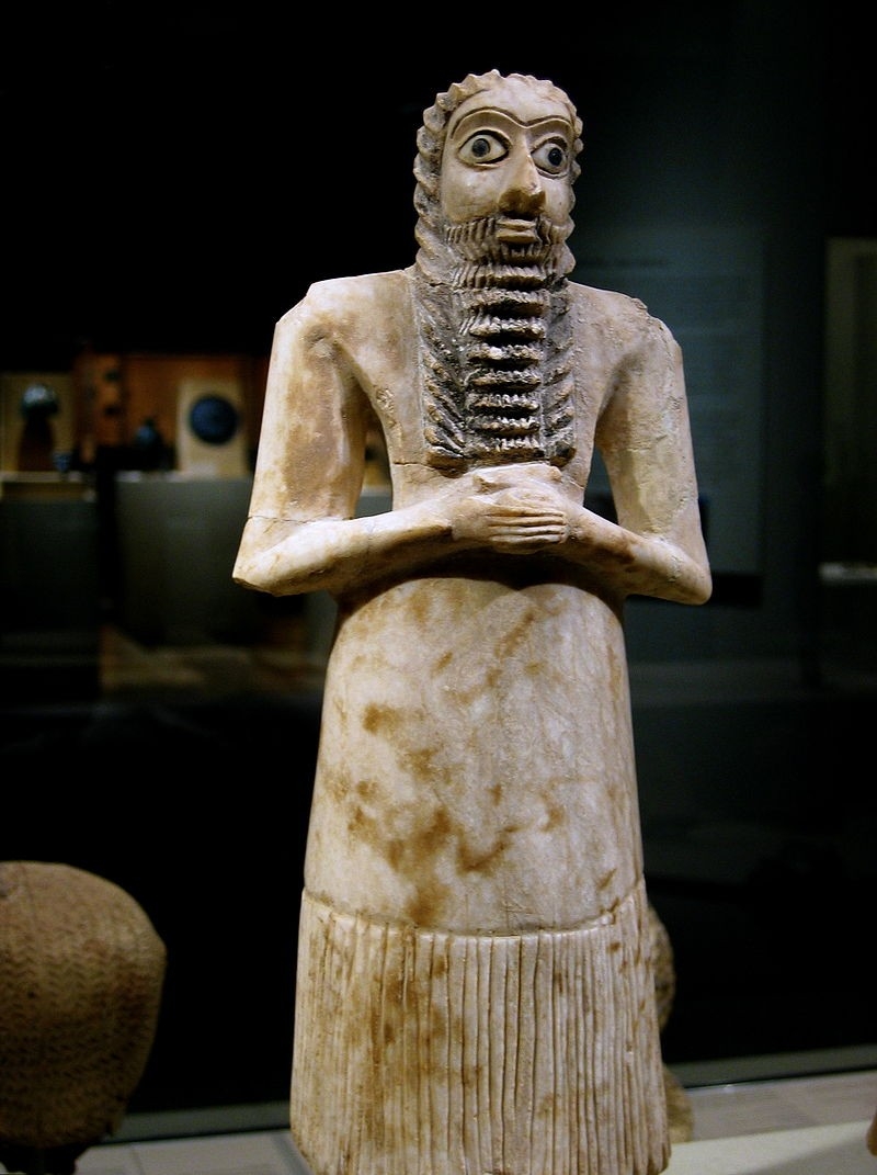 A sculpture of a Sumerian worshipper