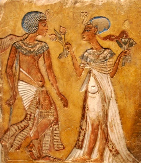 Tutankhamun with Ankhesenamun