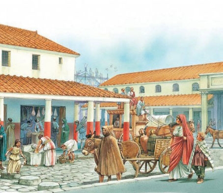 A street in a Roman town
