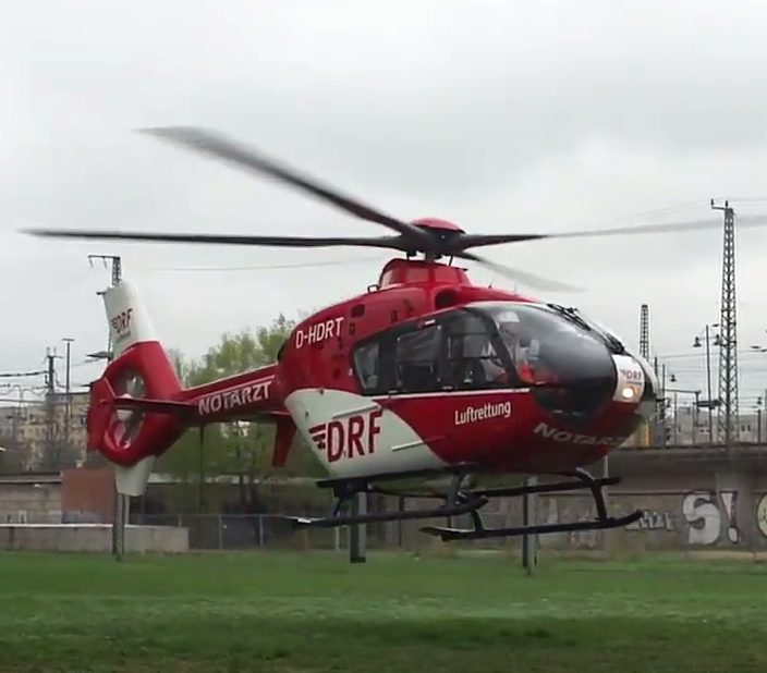Footage of a helicopter taking off