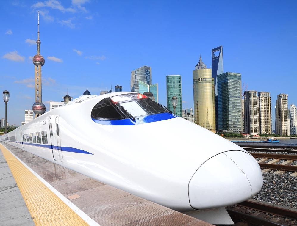 High-speed train in Shanghai, China