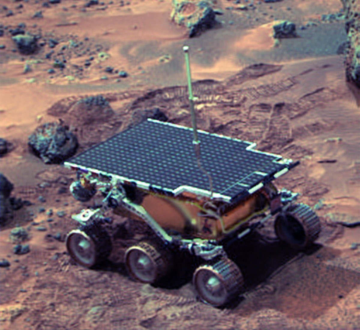 Sojourner rover on the surface of Mars