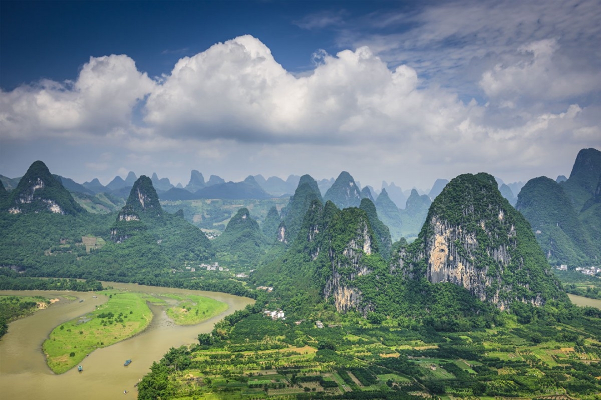 Mountains near Guilin in Guangxi province