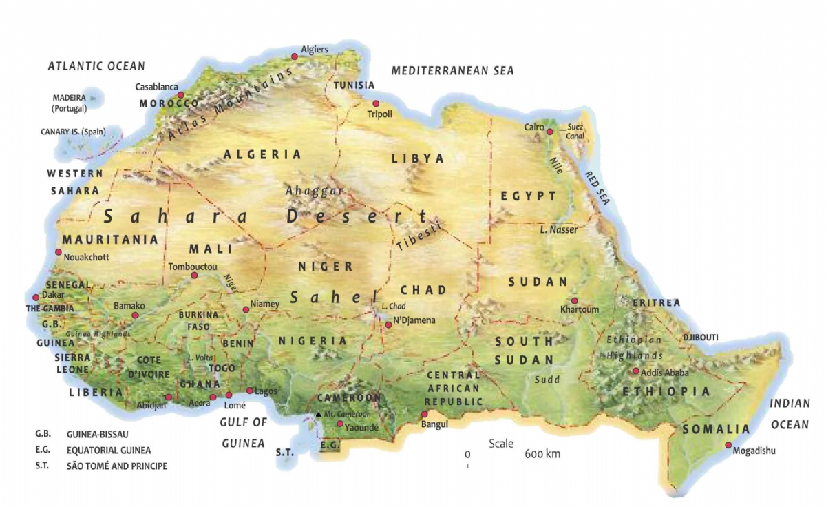 A map of Northern Africa