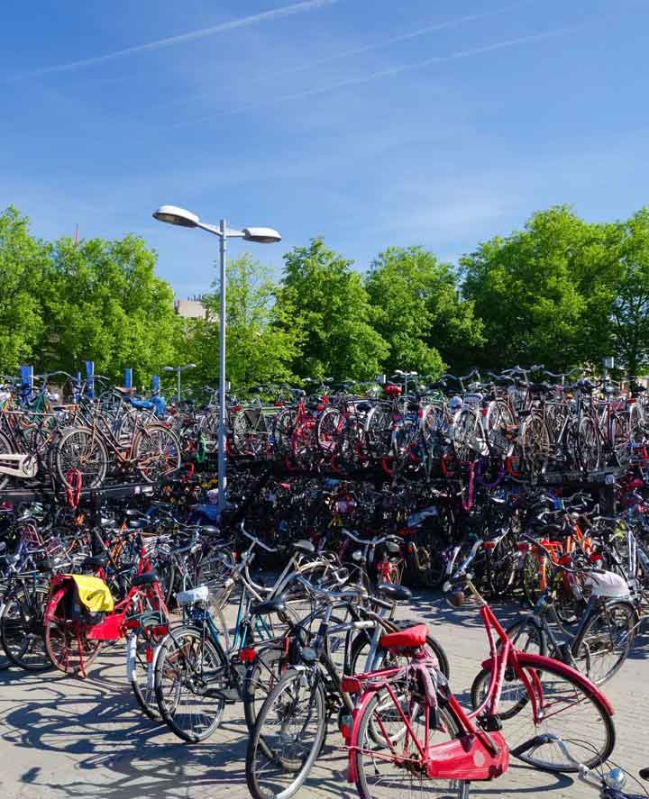 Bicycle parking at Utrecht station