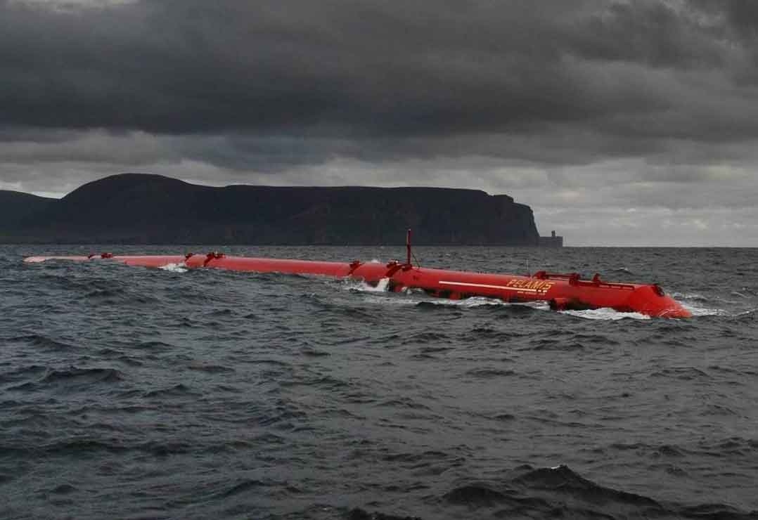 A wave power device in action