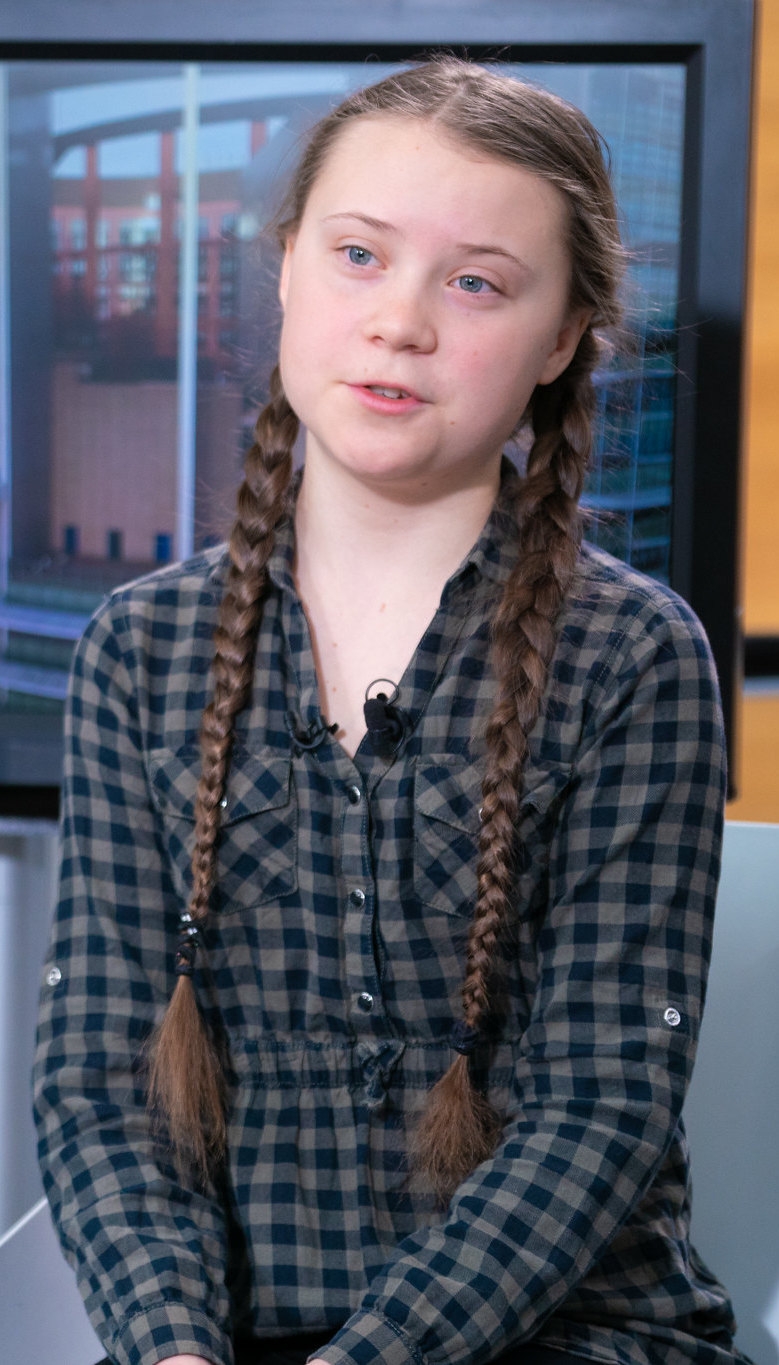 Greta being interviewed, April 2019