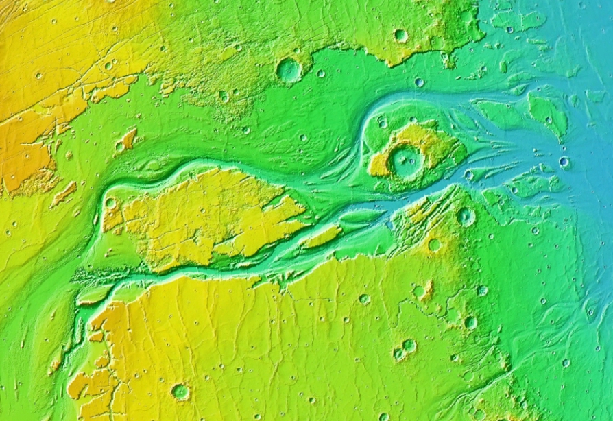 A map of Kasei Valles, showing an ancient river mouth