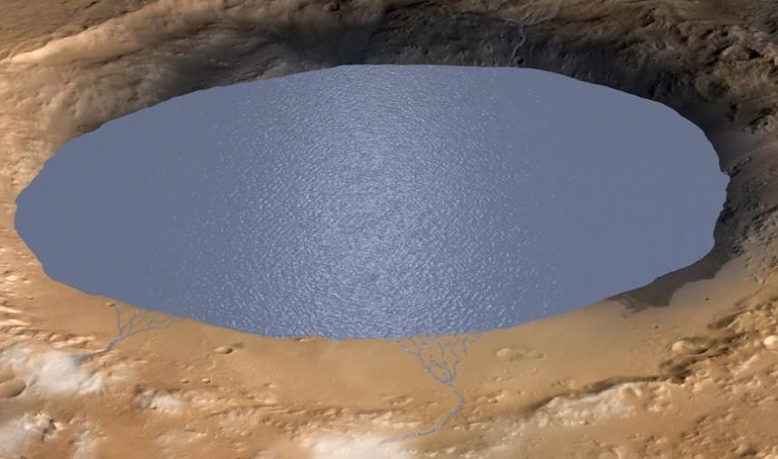 How a lake-filled Gale Crater might have looked